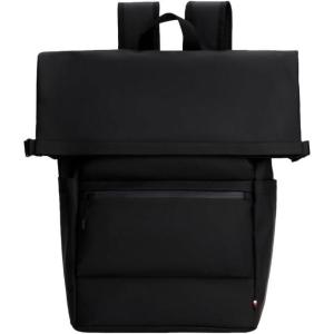 Tommy Hilfiger Mens Rolltop Backpack, Black(Black)
