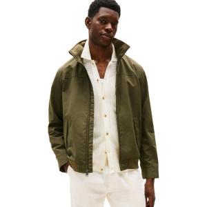 Tommy Hilfiger Men’s Seated Fit Regatta Jacket with Magnetic Zipper(Army Green)