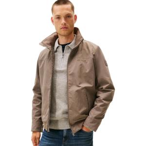 Tommy Hilfiger Men’s Seated Fit Regatta Jacket with Magnetic Zipper(Taupe Stone)