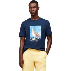 Tommy Hilfiger Mens Short Sleeve Cotton Graphic T-Shirts with Photo Print Design(Night Sky)