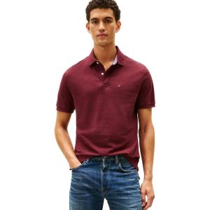 Tommy Hilfiger Men’s Short Sleeve Cotton Pique Polo Shirt in Classic Fit(Biking Red Heather)