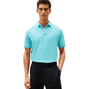 Tommy Hilfiger Men’s Short Sleeve Cotton Pique Polo Shirt in Classic Fit(Blue)