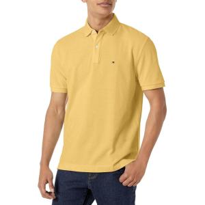Tommy Hilfiger Men’s Short Sleeve Cotton Pique Polo Shirt in Classic Fit(Bright Yellow Heather)