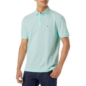 Tommy Hilfiger Men’s Short Sleeve Cotton Pique Polo Shirt in Classic Fit(Green Heather)