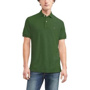 Tommy Hilfiger Men’s Short Sleeve Cotton Pique Polo Shirt in Classic Fit(Greener Pasture)