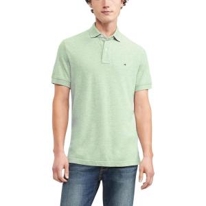 Tommy Hilfiger Men’s Short Sleeve Cotton Pique Polo Shirt in Classic Fit(Soft Green Heather)