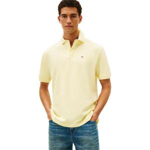 Tommy Hilfiger Men’s Short Sleeve Cotton Pique Polo Shirt in Classic Fit(Wax Yellow)