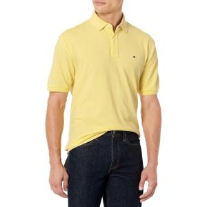 Tommy Hilfiger Men’s Short Sleeve Cotton Pique Polo Shirt in Classic Fit(Yellow Iris)