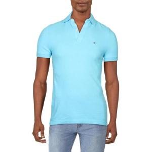 Tommy Hilfiger Mens Short Sleeve Cotton Pique Polo Shirt in Regular Fit(Bachelor Button)