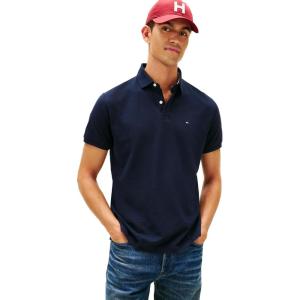 Tommy Hilfiger Mens Short Sleeve Cotton Pique Polo Shirt in Regular Fit(Classic Navy)