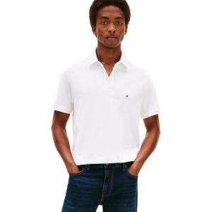 Tommy Hilfiger Mens Short Sleeve Cotton Pique Polo Shirt in Regular Fit(Classic White)