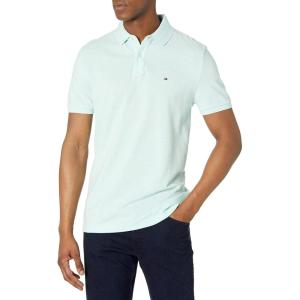 Tommy Hilfiger Mens Short Sleeve Cotton Pique Polo Shirt in Regular Fit(Green Heather)