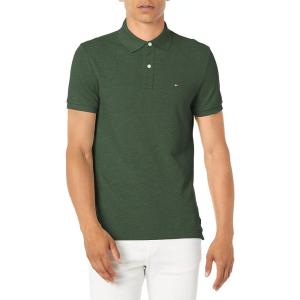 Tommy Hilfiger Mens Short Sleeve Cotton Pique Polo Shirt in Regular Fit(Greener Pastures Heather)