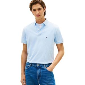 Tommy Hilfiger Mens Short Sleeve Cotton Pique Polo Shirt in Regular Fit(Malaga Blue Heather)