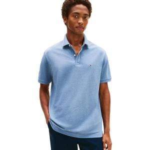 Tommy Hilfiger Mens Short Sleeve Cotton Pique Polo Shirt in Regular Fit(Medium Chambray)