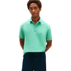 Tommy Hilfiger Mens Short Sleeve Cotton Pique Polo Shirt in Regular Fit(Turquoise)