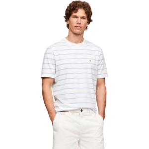 Tommy Hilfiger Mens Short Sleeve Dry Fit and Moisture Wicking T-Shirts(Vessel Blue/White)