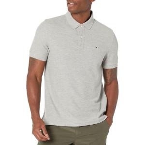 Tommy Hilfiger Men’s Short Sleeve Moisture Wicking Stretch Polo Shirt with Quick Dry + UV Protection(Grey Heather)