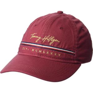 Tommy Hilfiger Mens Signature Adjustable Baseball Cap(Burnt Russet)