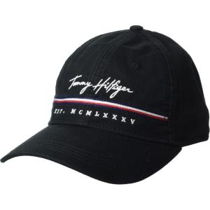 Tommy Hilfiger Mens Signature Adjustable Baseball Cap(Th Deep Black)