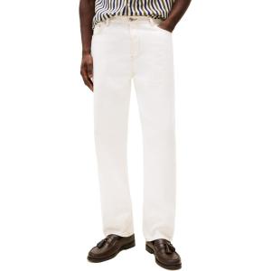 Tommy Hilfiger Mens Straight Fit Stretch Jeans for Men(Off-white)