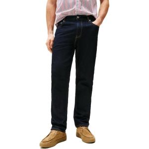 Tommy Hilfiger Mens Straight Fit Stretch Jeans for Men(Rinse)