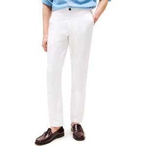 Tommy Hilfiger Men’s Stretch Cotton Chino Pants in Slim Fit(Th Optic White)