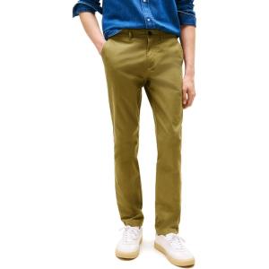Tommy Hilfiger Men’s Stretch Cotton Chino Pants in Slim Fit(Uniform Olive)