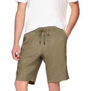 Tommy Hilfiger Mens Summer Linen Shorts 10 Inch in Relaxed Fit(Army Green)