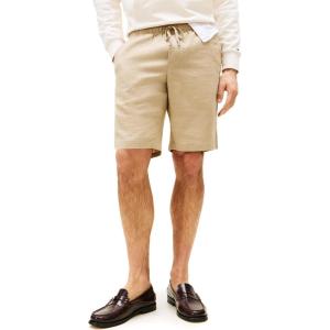 Tommy Hilfiger Mens Summer Linen Shorts 10 Inch in Relaxed Fit(Batique Khaki)