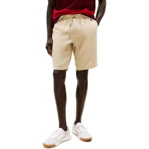 Tommy Hilfiger Mens Summer Linen Shorts 10 Inch in Relaxed Fit(Sandalwood)