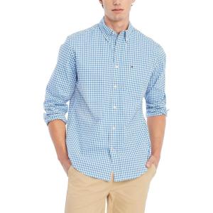 Tommy Hilfiger Mens Twain Check Stretch Ls – CLF(Blooming Blue)