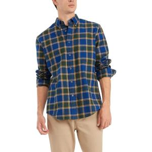Tommy Hilfiger Mens Twain Check Stretch Ls – CLF(Hunter/Navy)