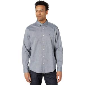 Tommy Hilfiger Mens Twain Check Stretch Ls – CLF(Navy Hilfiger)