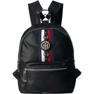 Tommy Hilfiger Women’s Jaden Plus Backpack(Black Polyvinyl Chloride)
