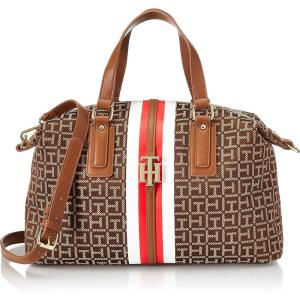 Tommy Hilfiger Women’s Jaden Satchel Crossbody Bag(Chestnut/Tannin)