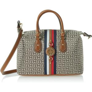 Tommy Hilfiger Women’s Jaden Satchel Crossbody Bag(Dark Chocolate)