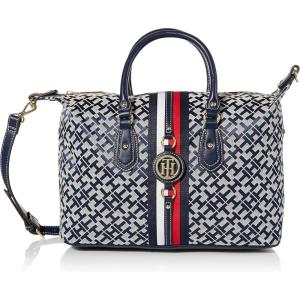 Tommy Hilfiger Women’s Jaden Satchel Crossbody Bag(Hilfiger Navy/White)