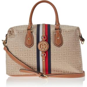 Tommy Hilfiger Women’s Jaden Satchel Crossbody Bag(Khaki Tonal)