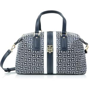 Tommy Hilfiger Women’s Jaden Satchel Crossbody Bag(Light Stone/Navy)