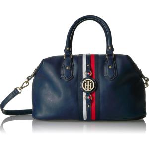 Tommy Hilfiger Women’s Jaden Satchel Crossbody Bag(Navy Polyvinyl Chloride)