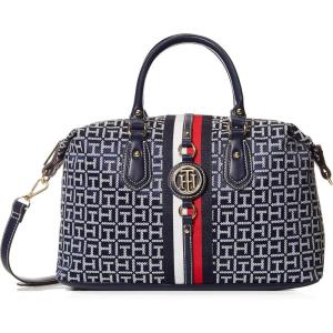 Tommy Hilfiger Women’s Jaden Satchel Crossbody Bag(Navy/White)