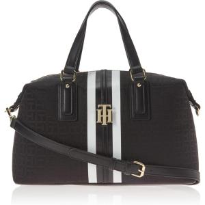 Tommy Hilfiger Women’s Jaden Satchel Crossbody Bag(Tonal Black)