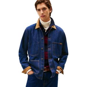 Tommy Hilfiger mens Denim Chore Jacket With Corduroy Collar Detail(Lincoln Indigo)