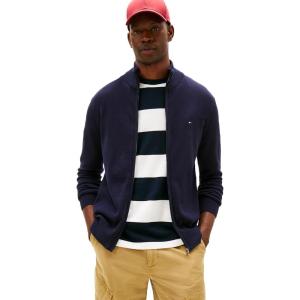 Tommy Hilfiger mens Lightweight Full Zip Up Sweater(Desert Sky)