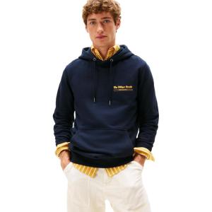 Tommy Hilfiger mens Medium Weight Cotton Hoodie With Signature Graphic Herald Logo(Desert Sky)
