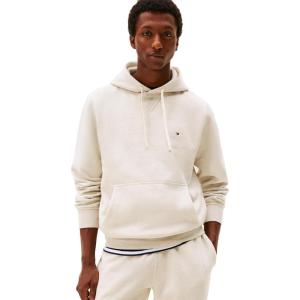 Tommy Hilfiger mens Medium Weight Solid Fleece Hoodie Sweatshirt, Also Available in Big & Tall(Heathered Oatmilk)