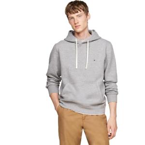 Tommy Hilfiger mens Medium Weight Solid Fleece Hoodie Sweatshirt, Also Available in Big & Tall(Medium Grey Heather)