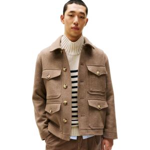 Tommy Hilfiger mens Wool Jacket With Four Pocket and Button Details(Coastal Taupe)