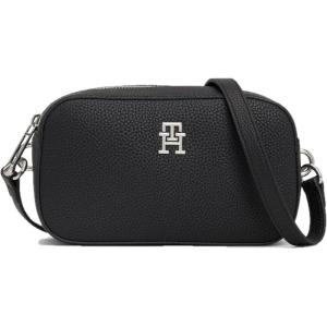 Tommy Hilfiger womens Emblem Camera Crossbody Bag(Black)